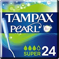 Los mejores  - Tampax Pearl Super Tampones Con Aplicador- Se Adaptan A La Forma De Tu Cuerpo- Evitan Pérdidas- 24 Unidades